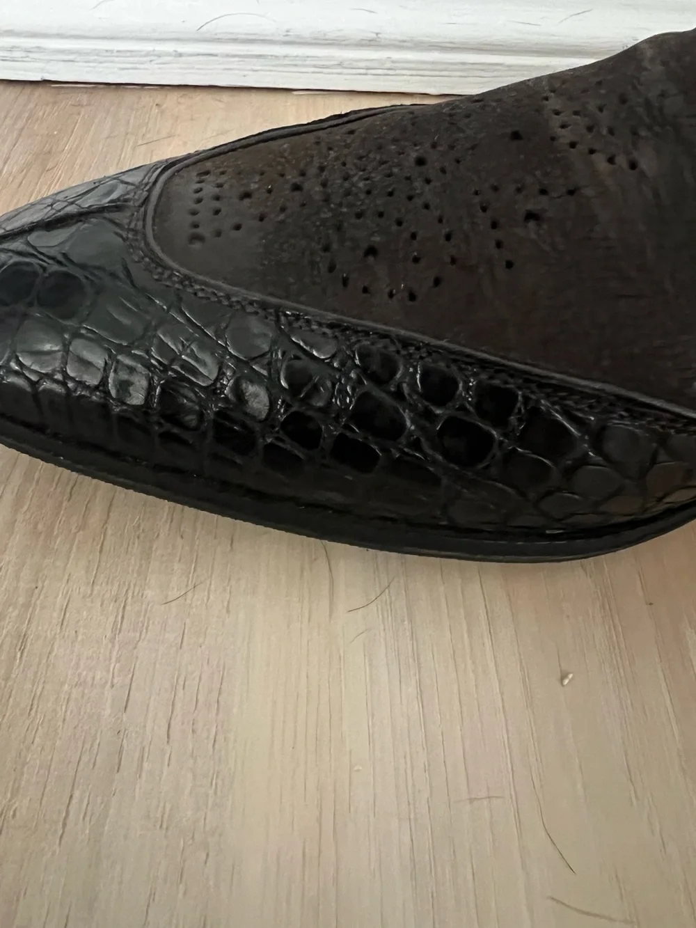 Prada Brown Croc Leather Buckle Loafers Italy Size 8 Men’s